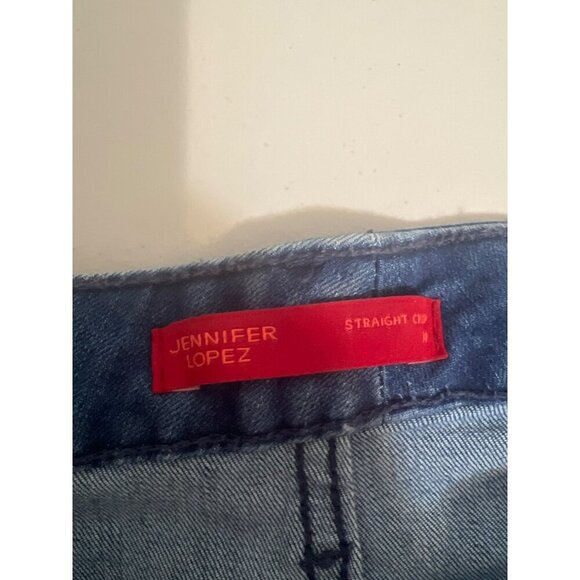 Jennifer Lopez Sz 14 Straight Crop Frayed Hem Button Fly Boho - Picture 7 of 8